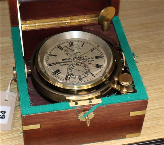 A modern ships chronometer by Dent, No. 2109